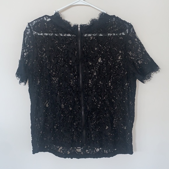 Black Lace Whisper New York Short Sleeve Top - Picture 4 of 4